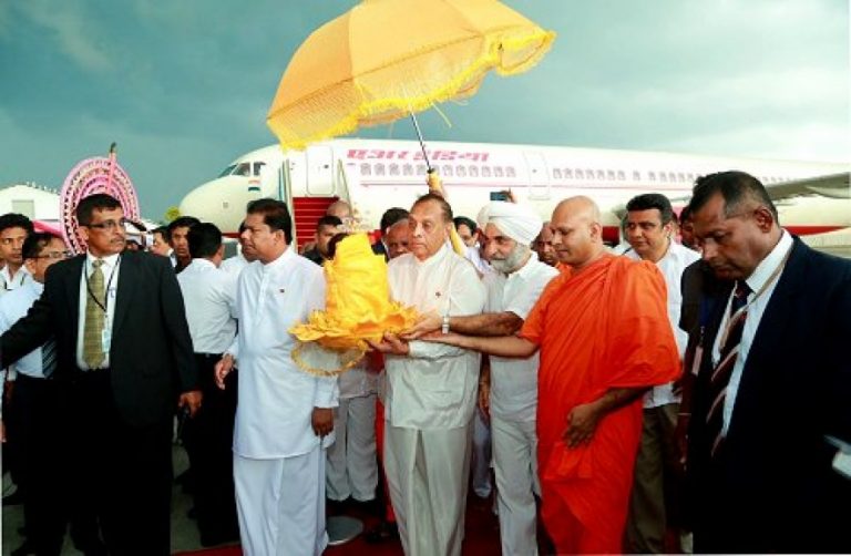 Sacred relics of Buddha from the Mulagandhakuti Vihara in India brought to Sri Lanka