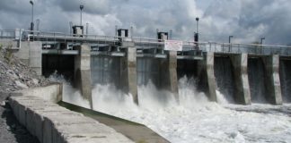 Five spill gates of Udawalawa Reservoir opened