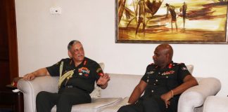 Indian Chief of staff Army arrives in the island