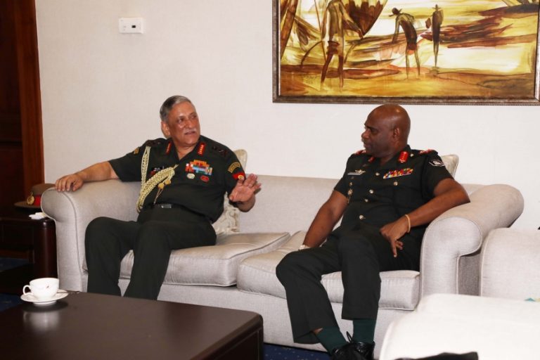 Indian Chief of staff Army arrives in the island