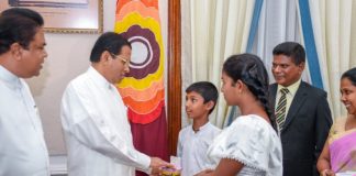The first flag of No-Tobacco Samurdhi Flag programme pinned on President