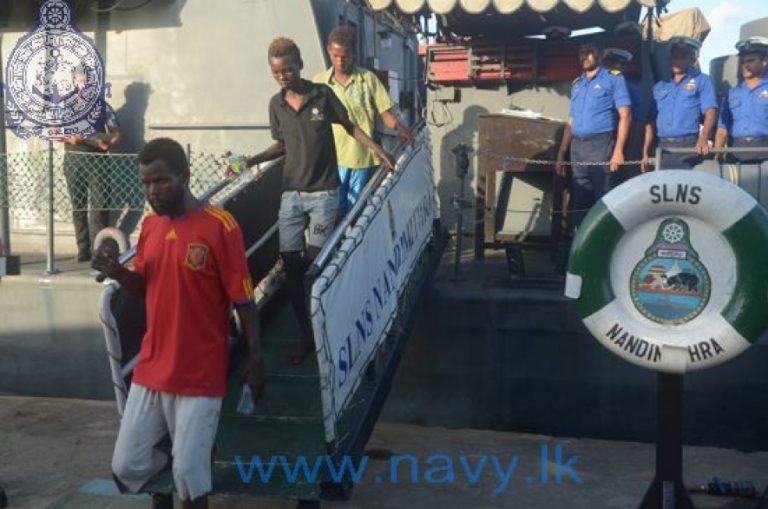 Stranded Somali fishermen rescued by Sri Lanka Navy