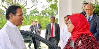 President Sirisena meets Singaporean President