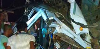 Bus hits transformer; four dead, many injured