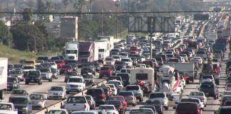 Heavy traffic at Ward Place due to protest