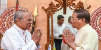 President calls on Cardinal Malcolm Ranjith