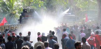 Police fire tear gas at protesting students