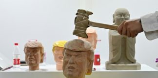 Trump-bashing gets physical at China tech show