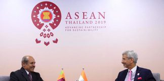 Sri Lankan, Indian foreign ministers hold talks in Thailand