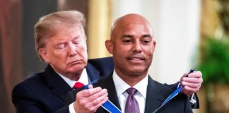 Mariano Rivera receives the Presidential Medal of Freedom from President Trump