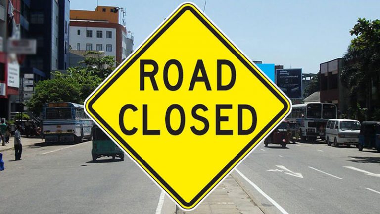 Galle Road closed off