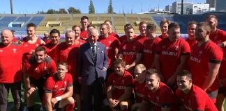 Prince Charles attends Wales rugby training session in Tokyo