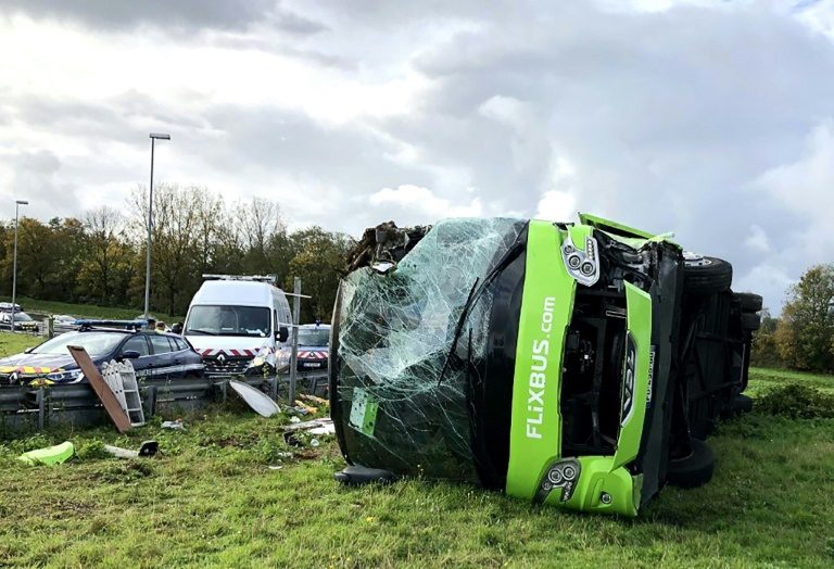 33 hurt as Paris-London bus overturns in France