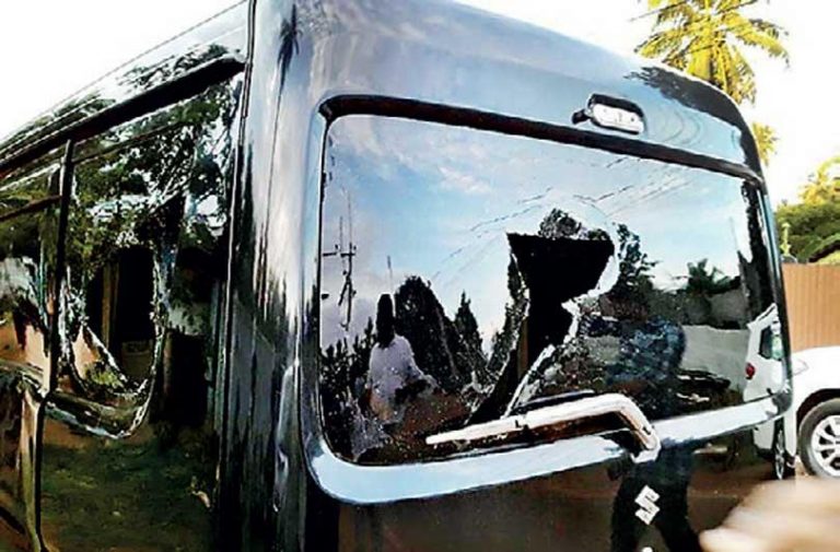 Former minister Rishad Bathiudeen’s vehicle attacked