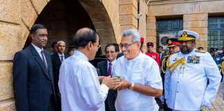 Maithri welcomes Gota (Photos)