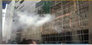 Fire reported at construction site in Bambalapitiya