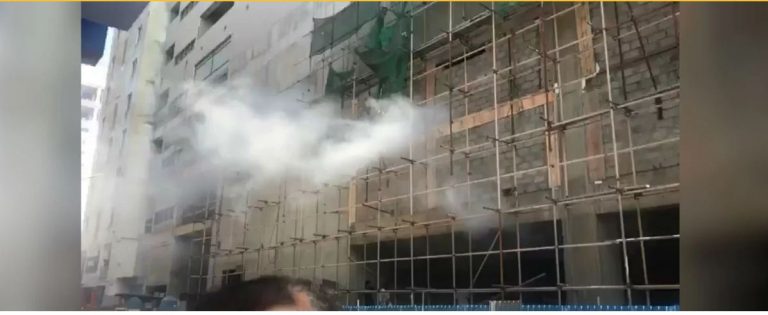 Fire reported at construction site in Bambalapitiya