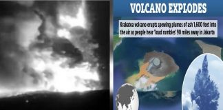 Krakatoa volcano erupts spewing plumes of ash 1,640ft into the air as ‘loud rumbles’ heard 90 miles away