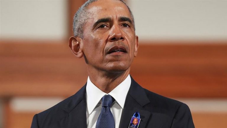Obama aims criticism at Trump in eulogy for civil rights leader