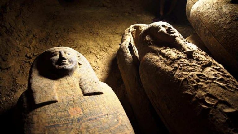 ‘Cursed’ Ancient Egyptian burial shaft with 13 completely sealed coffins found after 2,500 years