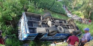 Many including school children injured as bus falls off precipice