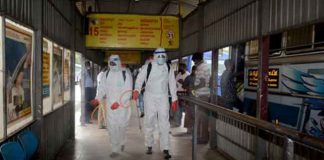 Navy disinfects Inter-Provincial Main Passenger Bus Terminal, Colombo Fort
