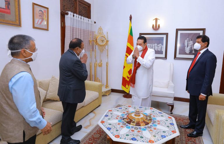 Indian National Security Advisor meets Sri Lankan PM (Photos)