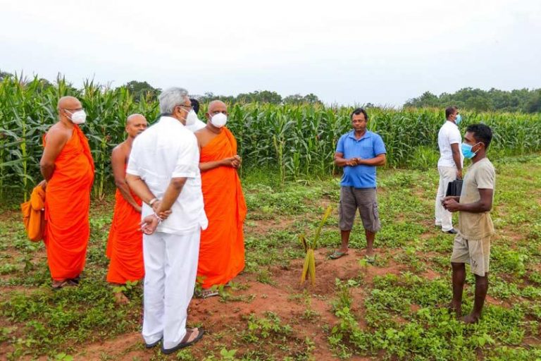 President inspects damage caused by Sena Caterpillar