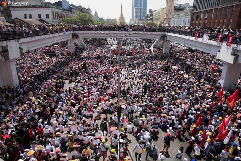 Myanmar’s coup opponents gather for major protests (Photos)