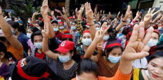 Myanmar coup: Internet shutdown as crowds protest against military