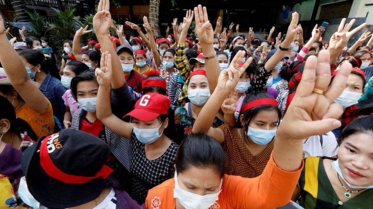 Myanmar coup: Internet shutdown as crowds protest against military